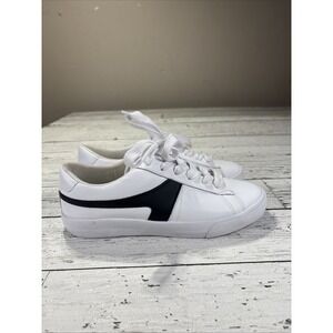 Rachel Zoe Women's White & Black Leather Athletic Sneakers Size 7